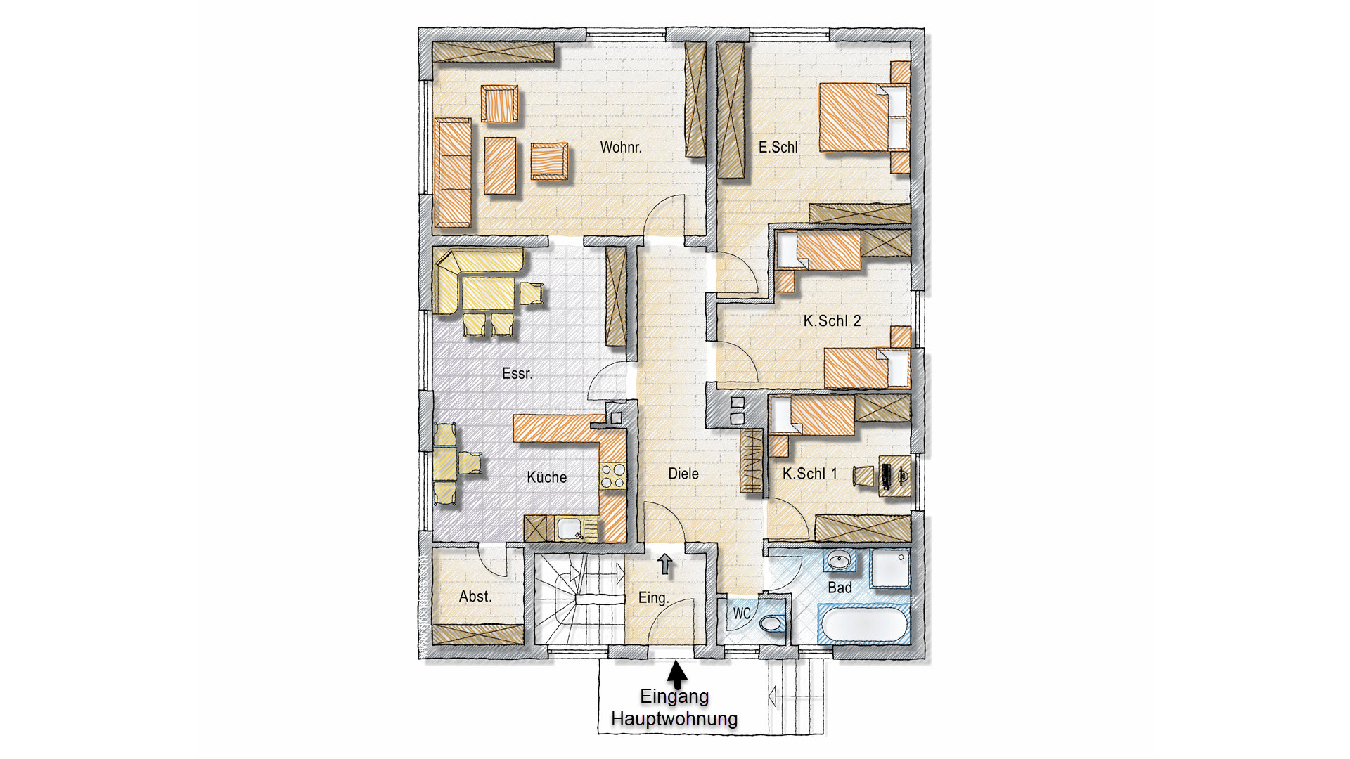 Morsbach-Seifen: EFH mit ELW in ruhiger Ortsrandlage, Grundriss - Obergeschoss